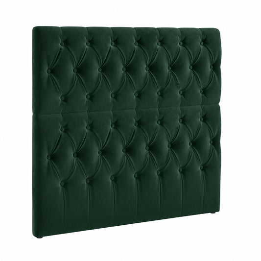 Lit, en velours, coloris vert, pour la chambre