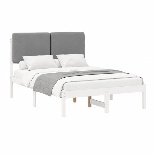 Lit, rembourré, coloris gris, pour la chambre