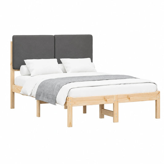 Lit, rembourré, coloris gris, pour la chambre