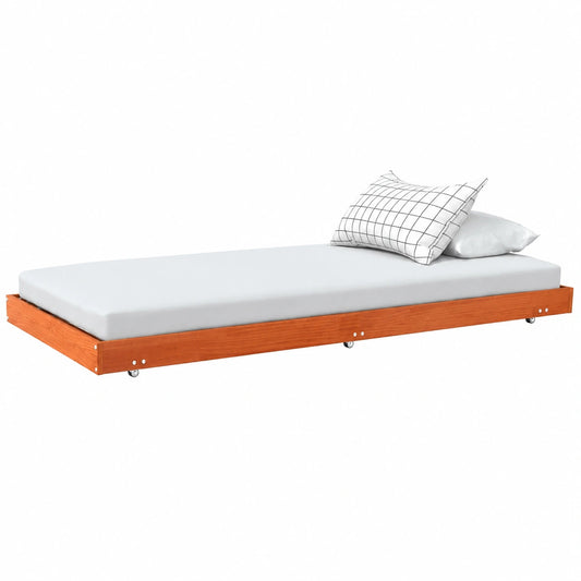 Lit, coloris marron, 70 x 190 cm, pour la chambre