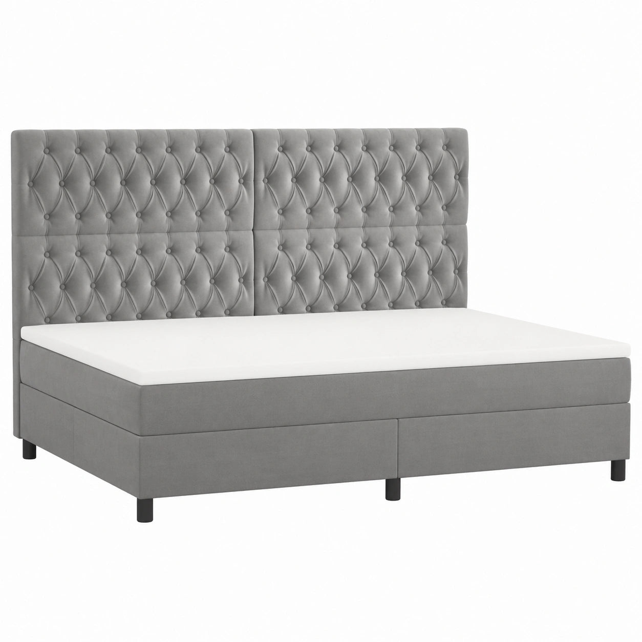 Lit, réglable, en velours, coloris gris, pour la chambre