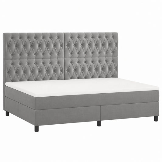 Lit, réglable, en velours, coloris gris, pour la chambre