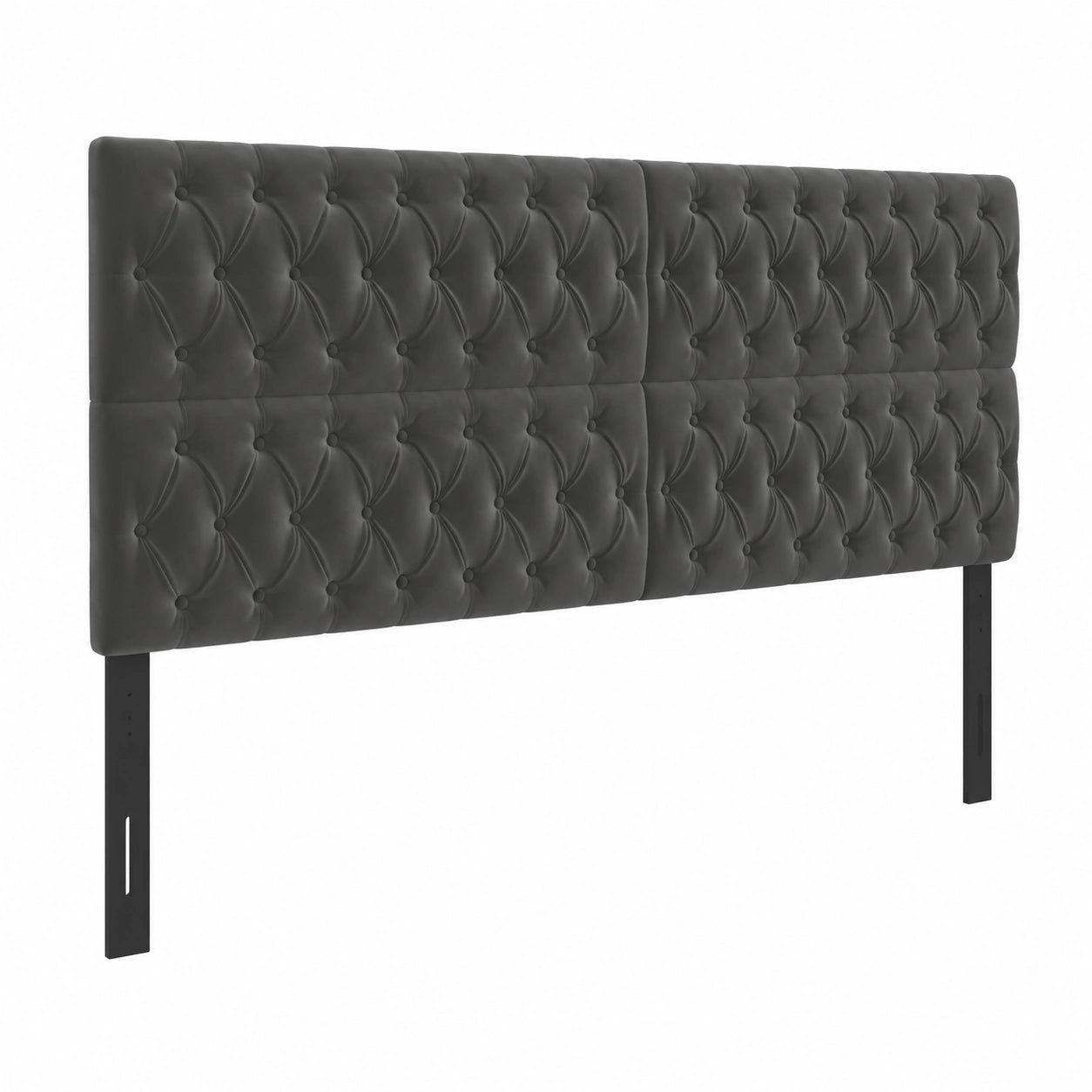 Lit, en velours, coloris gris, pour la chambre