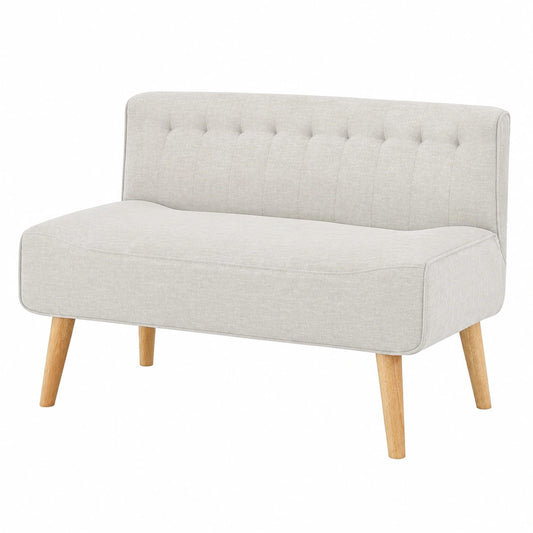 Canapé convertible, en lin, 2 places, 117 x 75 x 55 cm, coloris blanc, pour le salon ou la chambre d’amis
