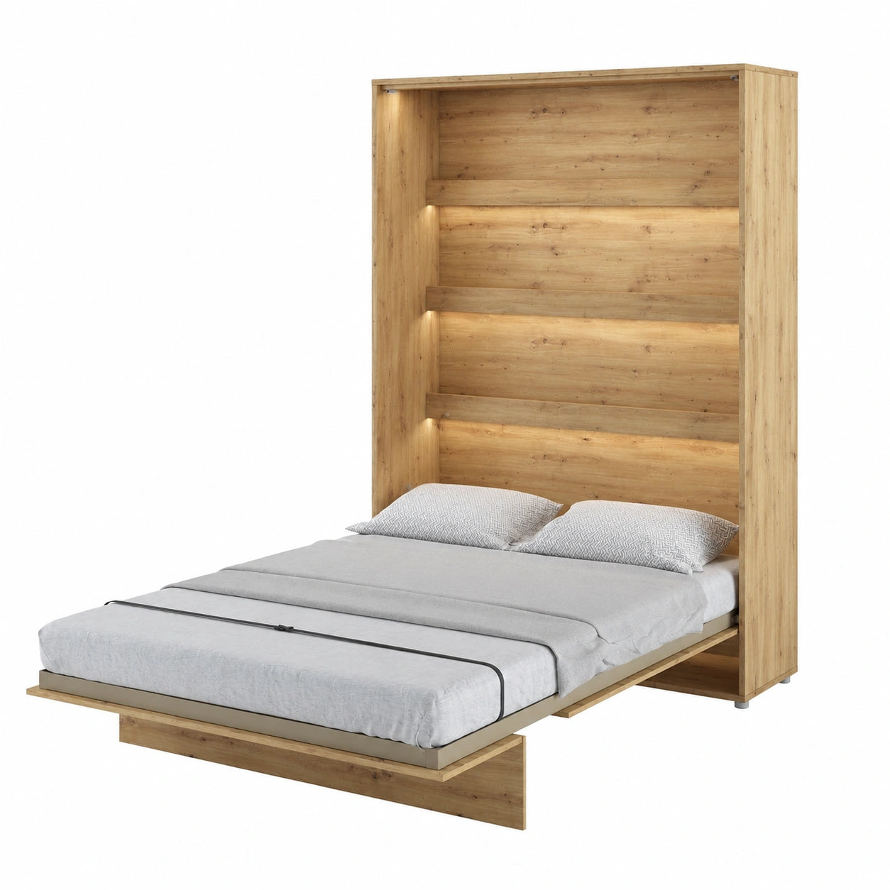 Lit, en chêne, pliable, 1 place, 140 x 200 cm, pour la chambre