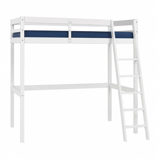 Lit gain de place, 140 x 190 cm, avec sommier, coloris blanc, pour la chambre
