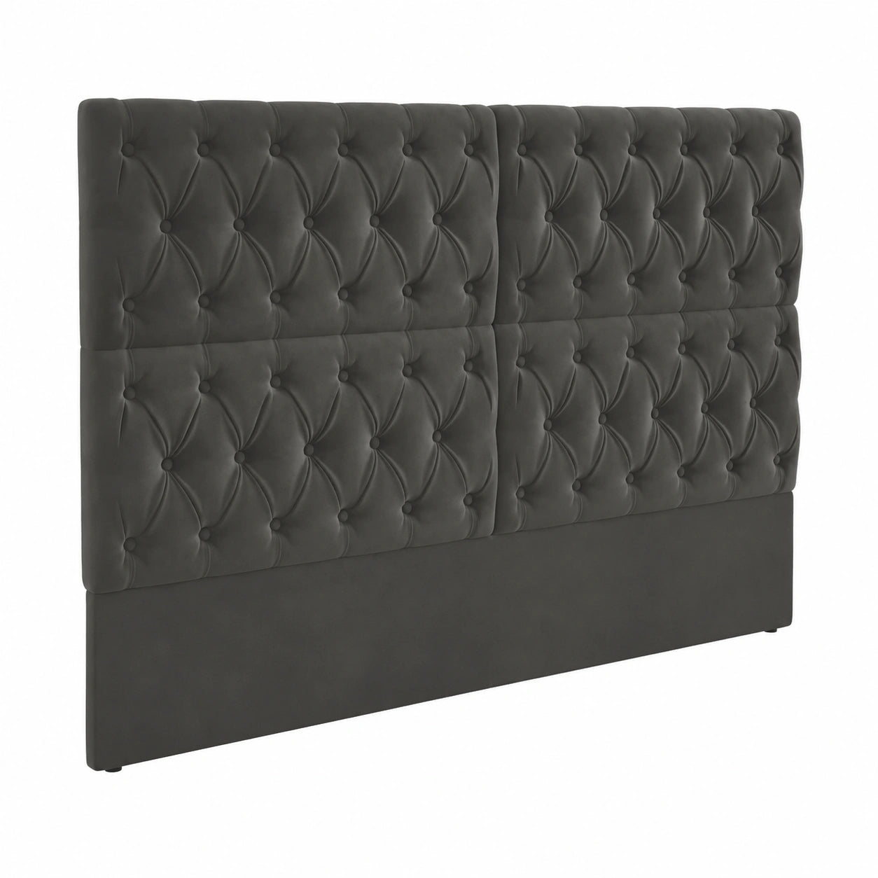Lit, en velours, réglable, coloris gris, pour la chambre