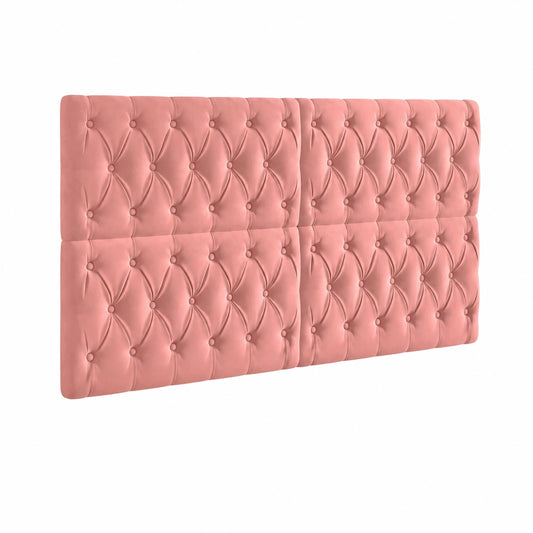 Lit, en velours, coloris rose, pour la chambre